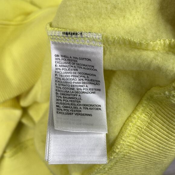 North Face Hoodie Womens XL Yellow Pullover Sweatshirt Half Dome Logo Front - Picture 6 of 9